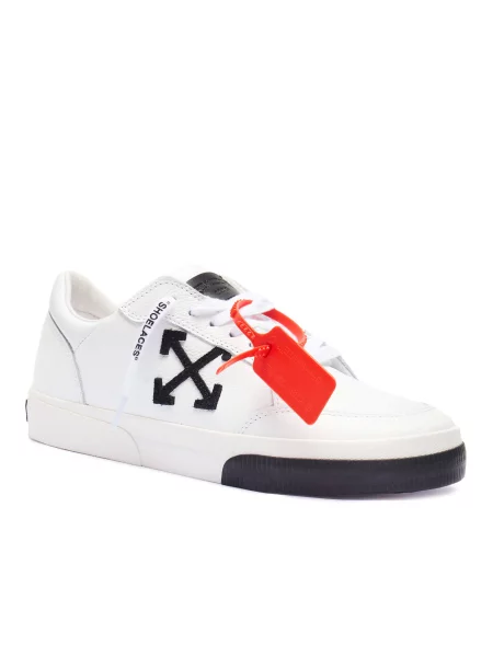 Sneakerși Off-white din piele alb