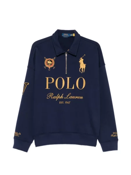 Πουλόβερ Polo Ralph Lauren με αυτόγραφο μπλε