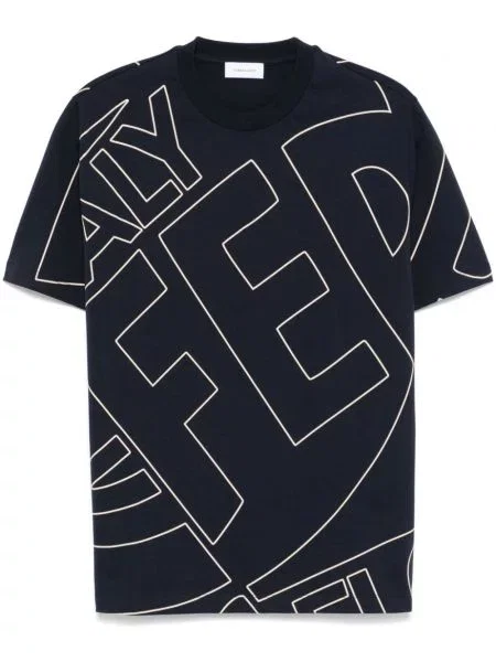 Tricou Ferragamo cu imagine albastru