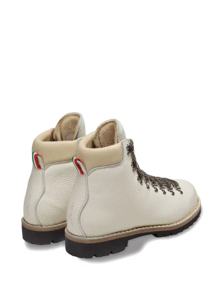 Botine Sentier cu șireturi din piele alb