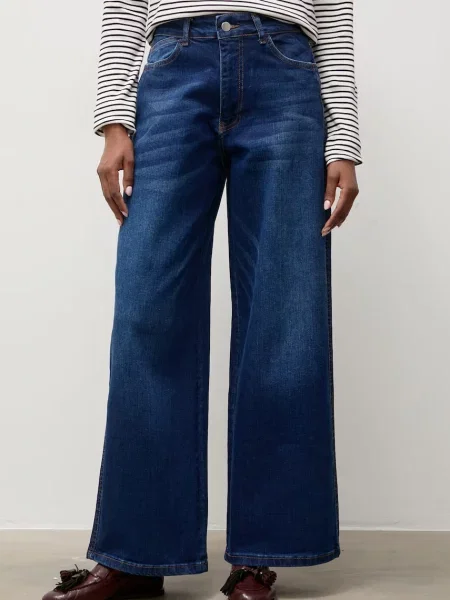 Answear.LAB blugi wide leg pentru femei albastru