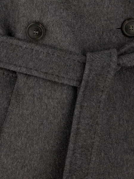 Вълнено двуредно палто Weekend Max Mara сиво