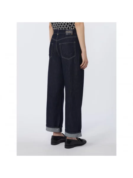 Jeansy Max Mara z 5 kieszeniami niebieskie