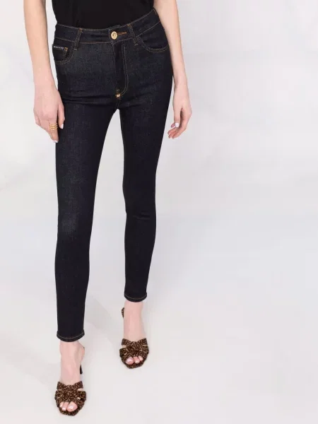 Skinny kalhoty Philipp Plein s aplikacemi modré
