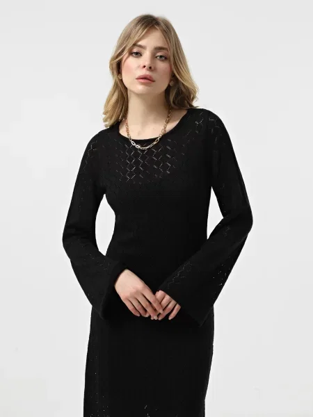 Сукня максі Braska бавовна/акрил чорний