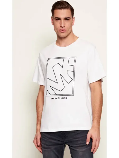 Michael Kors tricou din cu imprimeu alb