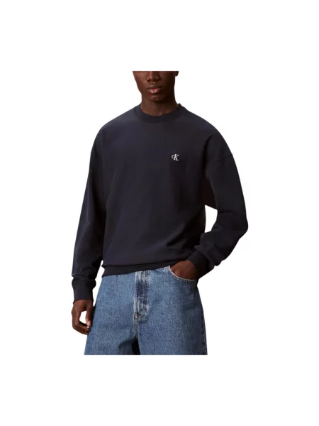 Bluza Calvin Klein Jeans z długim rękawem niebieska