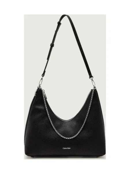 Calvin Klein Geantă Emblem Hw Pebble Shoulder Bag negru