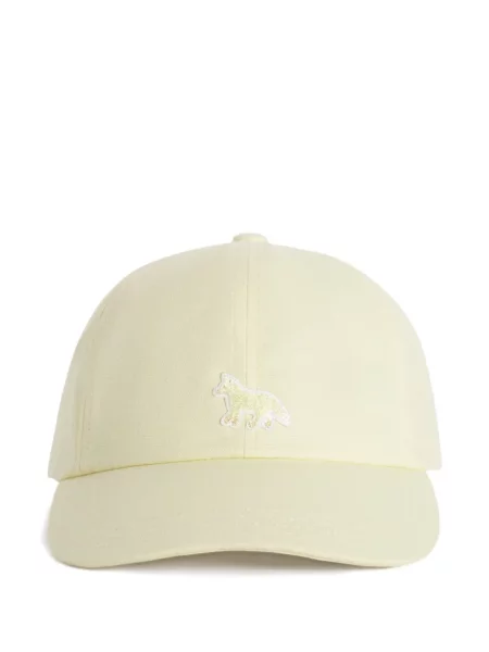 Czapka z daszkiem dziecięca Maison Kitsune żółta