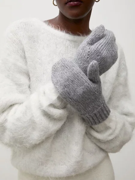 Answear.LAB rukavice s merino vlnou šedé