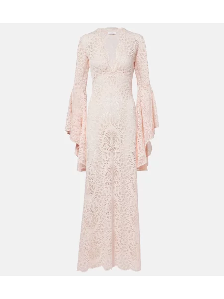 Rochie maxi Alexandra Miro din dantelă roz