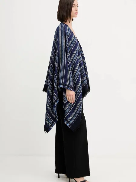 Вовняне пончо Missoni синій