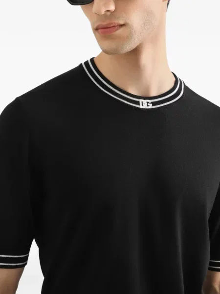 Pulover Dolce & Gabbana de mătase negru