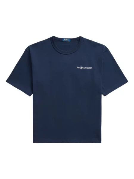 Tricou Polo Ralph Lauren din piele cu broderie în carouri maro