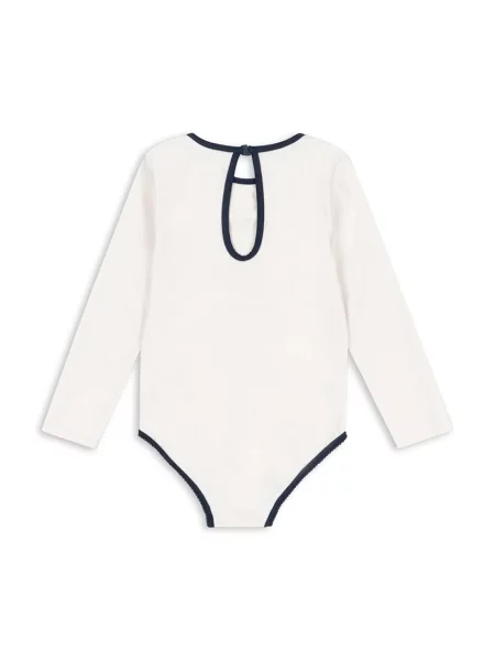 Konges Sløjd Jednodílné dětské plavky VILJA LS SWIMSUIT GRS bílé