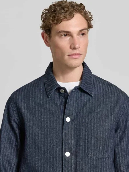 Armedangels Kurtki Mężczyzna Niebieski XL Denim Herringbone Denim Work Jacket granatowa