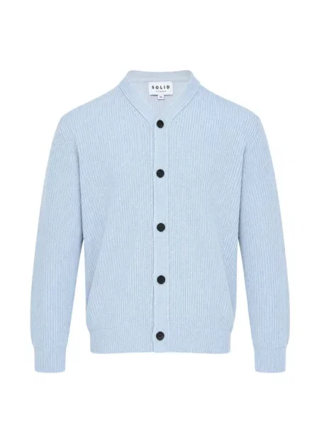 Cardigan Solid Homme tricotate albastru