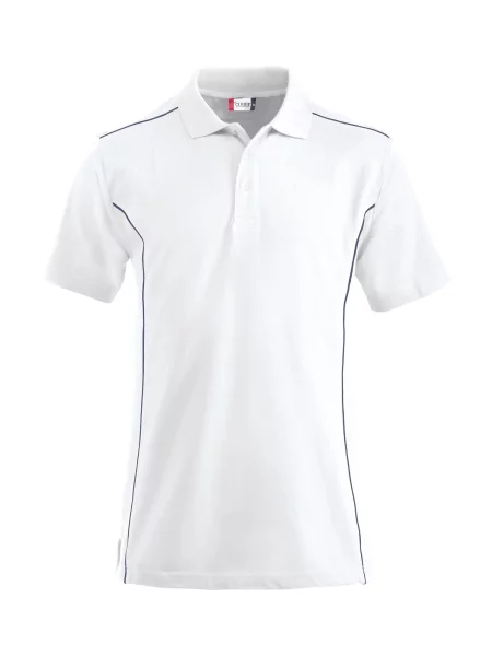 Clique Polo New Conway z kontrastowym obszyciem – white białe