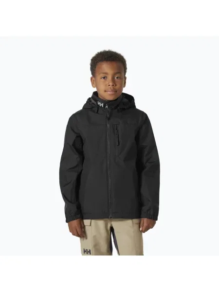 Детско ветроходно яке Helly Hansen Crew Hooded JR черно