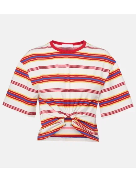 Tricou Rabanne cu dungi roșu