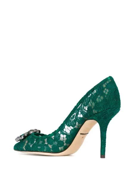 Krajkové lodičky Dolce & Gabbana zelené