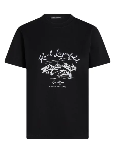 Karl Lagerfeld Majica Après Ski Club črna bela