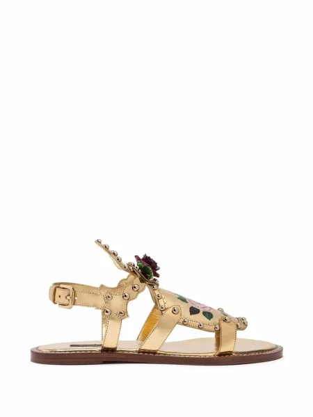 Φλοράλ σανδάλια Dolce & Gabbana χρυσό