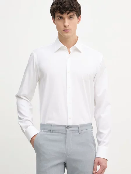 BOSS cămașă bărbătească din cu JOE alb