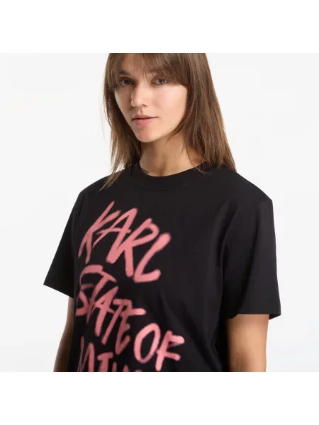 Тениска Karl Lagerfeld Jeans Reg Karlism Tee Black M черно