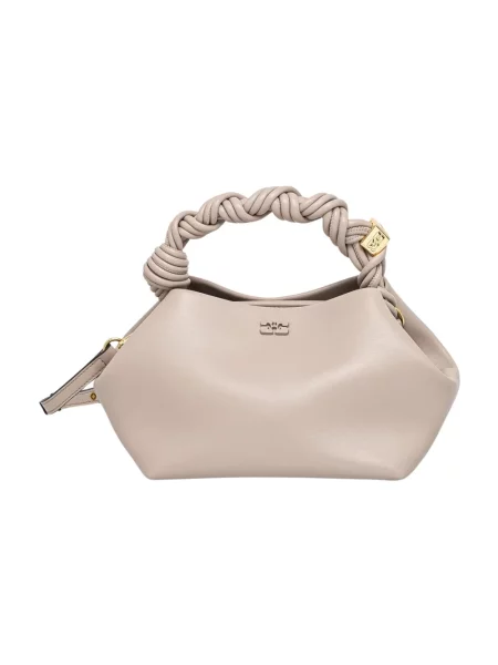 Torebka crossbody Ganni z klapami beżowa