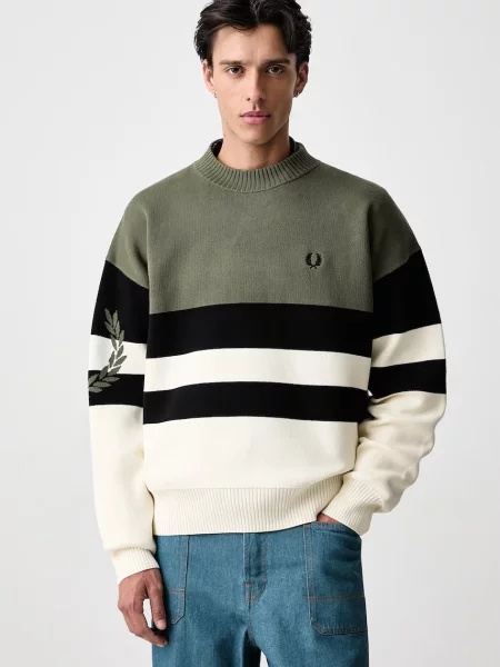 Fred Perry pulover za muškarce od pamuka zelena