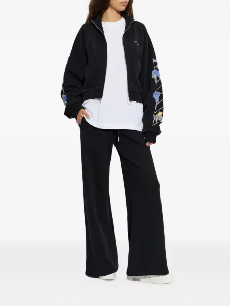 Hanorac Off-white cu model floral cu imagine alb