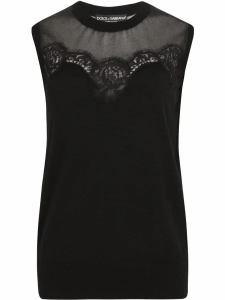 Top Dolce & Gabbana din dantelă negru