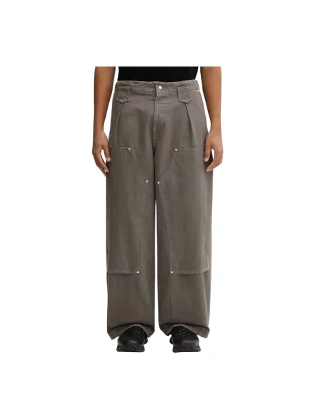 Kenzo spodnie Double Knee Pant proste brązowy