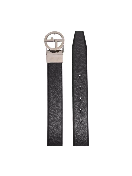 Pasek Giorgio Armani z logo czarny