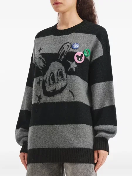 Pulover Mini Cream cu dungi negru