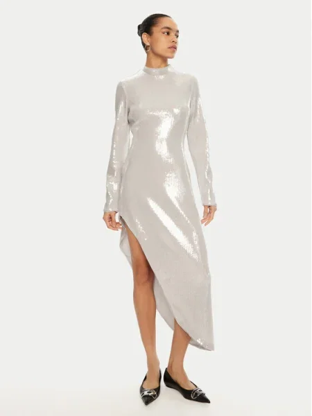 ROTATE Rochie cocktail argintiu