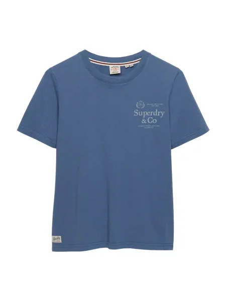 Superdry Tricou albastru porumbel alb