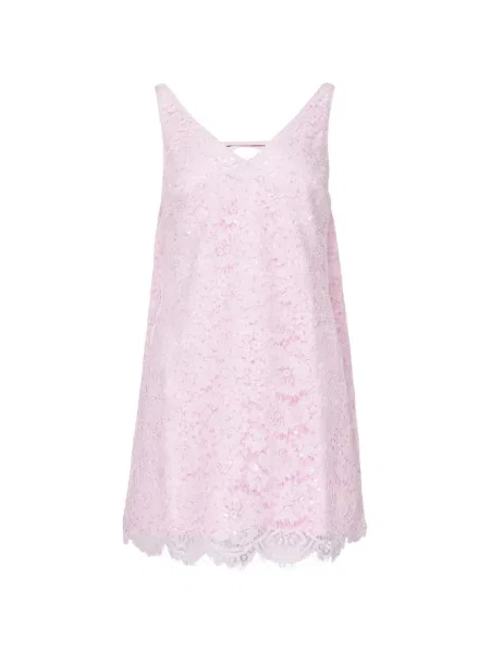 Rochie mini Self-portrait cu paiete din dantelă roz