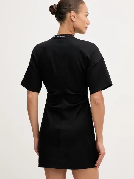Calvin Klein Jeans sukienka z wiskozą czarna