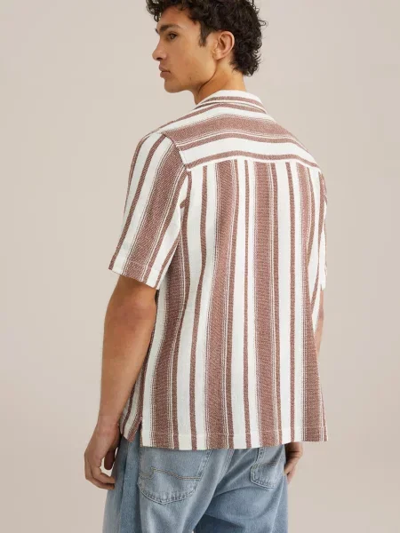 WE Fashion Cămașă maro alb