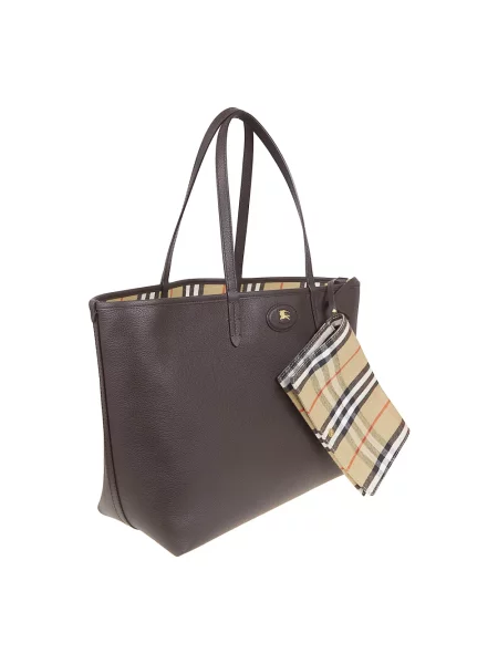 Shopperka Burberry skórzana dwustronna brązowa