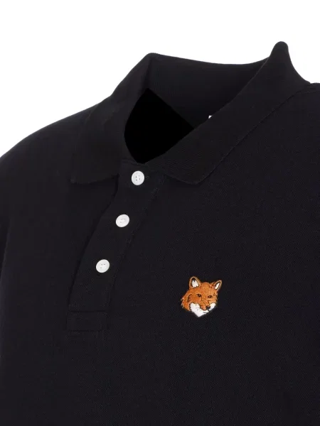Polo Maison Kitsuné με κέντημα μαύρο