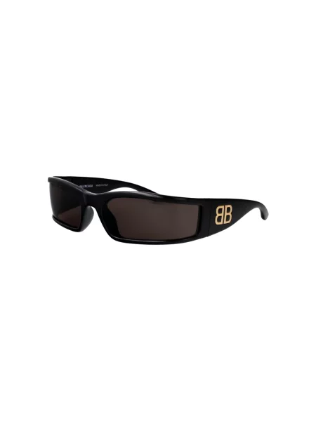 Lniane okulary przeciwsłoneczne Balenciaga Shield czarne