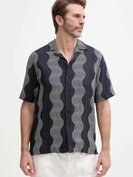 Frescobol Carioca srajca lanena modra