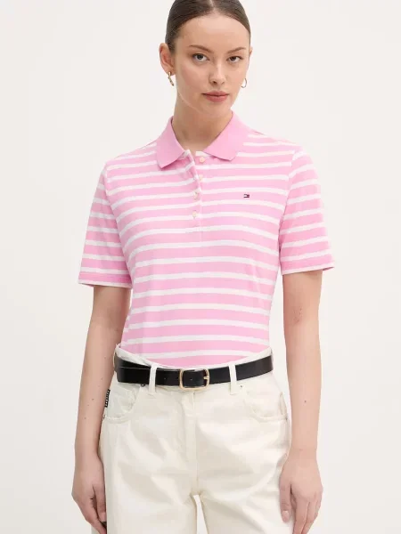 Tommy Hilfiger polo tričko dámske s bavlnou ružová