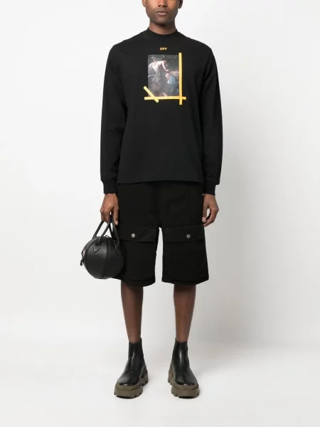 Dlouho tričko Off-white s potiskem