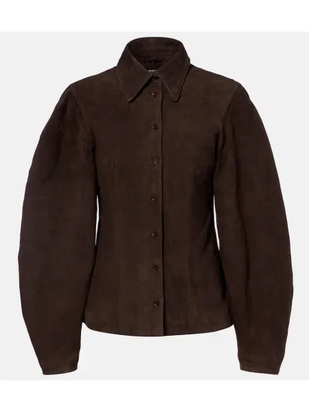 Cămașă Rotate din piele de căprioară maro