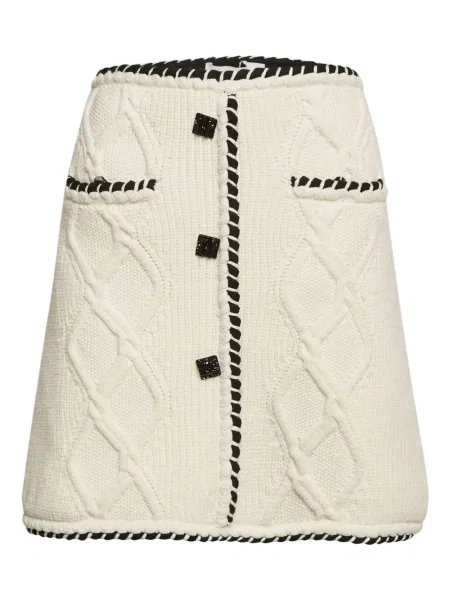 Fustă Self-portrait tricotate alb