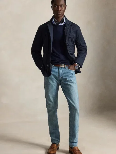 Polo Ralph Lauren jeansy skinny niebieskie